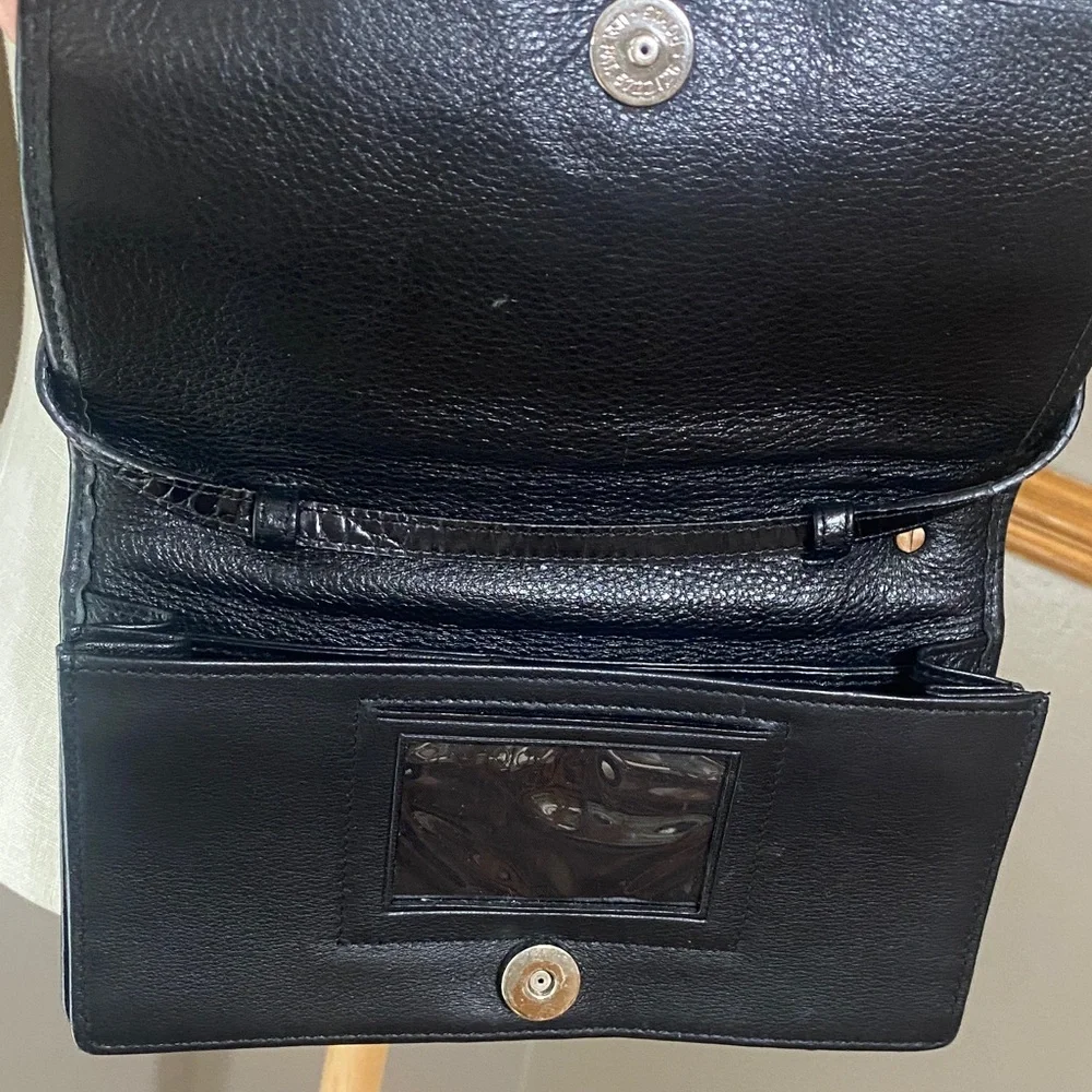 Brighton Black Leather crossbody purse wallet